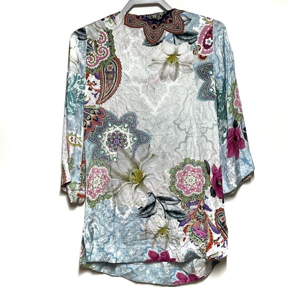 NWT Soft Surroundings Florent Tunic Aquatic Blue with Beaded Accents Sz XS 2-4 - Picture 3 of 7